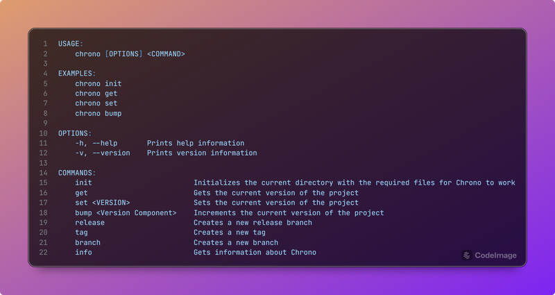 A overview of the various cli commands